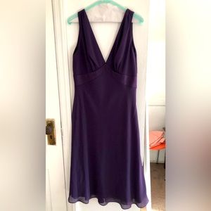 Deep purple V-neck formal dress. Size 12. Never worn.